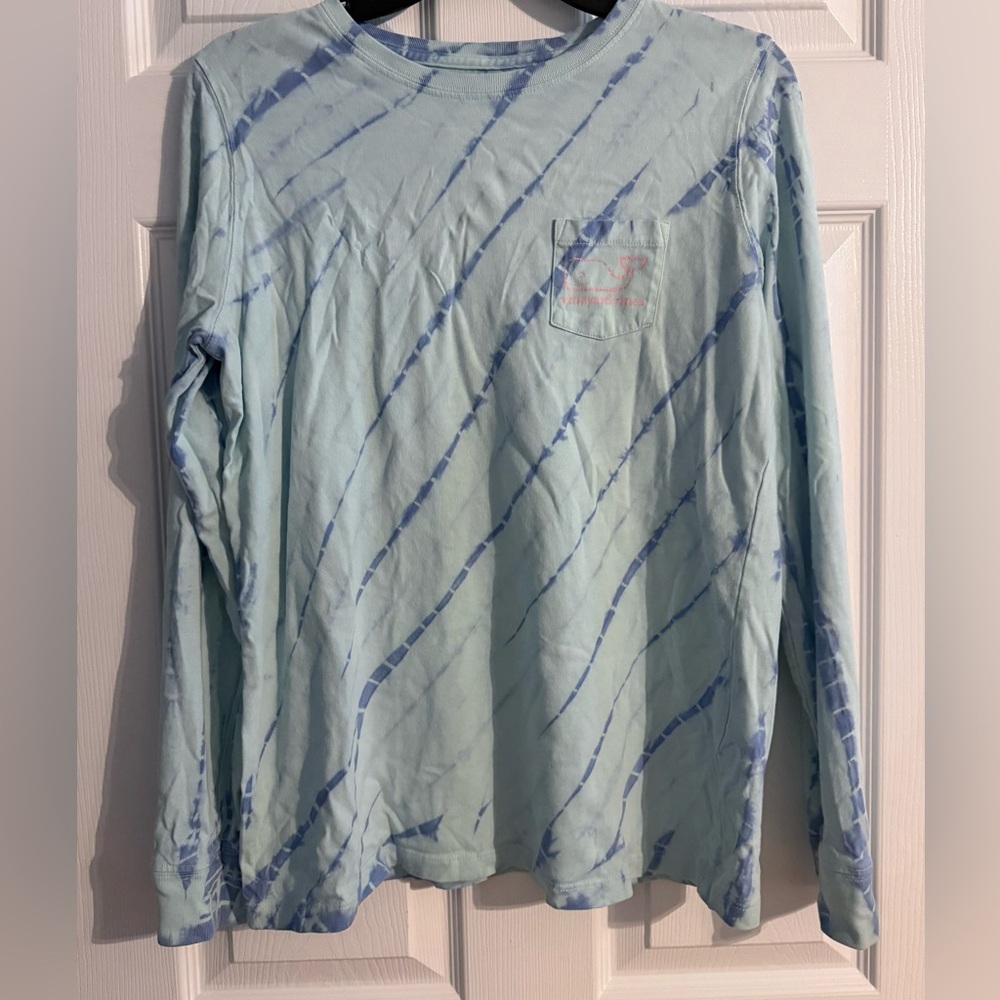 Vineyard Vines Light Blue Tie-Dye‎ Long Sleeve Shirt